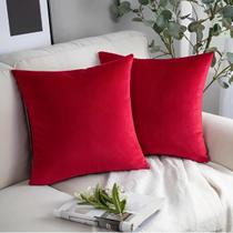 kit 2 Capas de Almofadas 45x45 cm Tecido Suede Liso Decorativa com Zíper Invisível