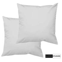 Kit - 2 Capas de Almofadas Brancas - 40x40 - Decorativa Para Sala / Sofá / Quarto / Cama