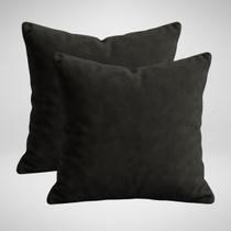 Kit 2 Capas de Almofadas Decorativa 50x50cm Suede Premium Macio Glamour Preto Kit 2 Capas de Almofadas Decorativa 50x50cm Suede Premium Macio Glamour Preto