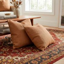 Kit 2 Capas De Almofadas Grande 60x60 Com Zíper Linho Terracota Decoração