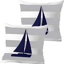 Kit 2 Capas De Almofadas Navegação Barco À Vela Marítima