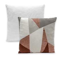 Kit 2 Capas de Almofadas PIQUET Favinho Lisa e Estampada 40x40 C/ Zíper