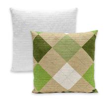 Kit 2 Capas de Almofadas PIQUET Favinho Lisa e Estampada 40x40 C/ Zíper