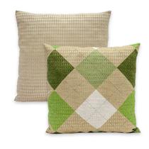Kit 2 Capas de Almofadas PIQUET Favinho Lisa e Estampada 40x40 C/ Zíper