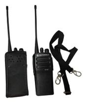 Kit 2 Capas De Couro Para Rádio Motorola Ep450 E Dep 450
