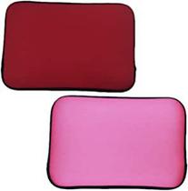 Kit 2 Capas de Neoprene Protetora para Notebook 15,6" Rosa e Vermelha