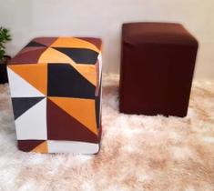 Kit 2 Capas De Puff Quadrado Malha Com Elástico Oferta Linda