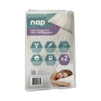 Kit 2 Capas Fronha Protetoras de Travesseiro 200 Fios 100% algodão hipoalergênico Com Zíper 50x70 - NAP