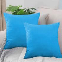 kit 2 Capas Lisa Com Zíper Capa de Almofada 40x40cm Disponível Nas Cores Rosa, Verde, Cinza, Azul