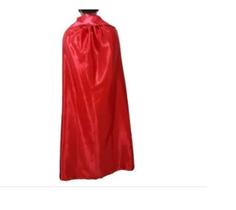 Kit 2 Capas Metaliza Vermelha Cetim Fantasia Cosplay Adulto