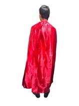 Kit 2 Capas Metaliza Vermelha Cetim Fantasia Cosplay Adulto