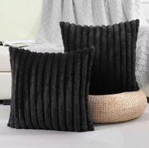 Kit 2 Capas P/ Almofada Em Pelucia Wave Soft Canelada - 43x43 Cm