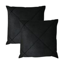 Kit 2 Capas para Almofada Drapeada em Veludo Quadrada 50x50 com Enchimento