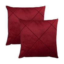 Kit 2 Capas para Almofada Drapeada em Veludo Quadrada 50x50 Várias Cores