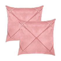 Kit 2 Capas para Almofada Drapeada em Veludo Quadrada 60x60 Várias Cores