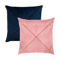 Kit 2 Capas para Almofada Drapeada em Veludo Quadrada Várias Cores