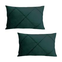 Kit 2 Capas para Almofada Drapeada em Veludo Retangular 50x30 com Enchimento 55x35