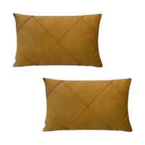 Kit 2 Capas para Almofada Drapeada em Veludo Retangular 50x30 com Enchimento 55x35