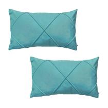 Kit 2 Capas para Almofada Drapeada em Veludo Retangular 50x30 com Enchimento 55x35