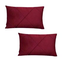 Kit 2 Capas para Almofada Drapeada em Veludo Retangular 60x40 com Enchimento