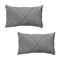 Kit 2 Capas para Almofada Drapeada em Veludo Retangular Várias Cores