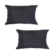 Kit 2 Capas para Almofada Drapeada Line em Veludo 50x30 com Enchimento 55x35