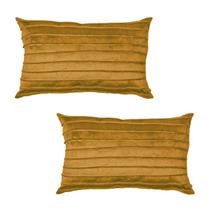 Kit 2 Capas para Almofada Drapeada Line em Veludo Retangular 60x40 Várias Cores
