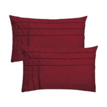 Kit 2 Capas para Almofada Drapeada Line T Retangular em Veludo Várias Cores