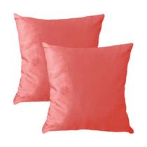 Kit 2 Capas para Almofada em Veludo Liso Quadrada 50x50 Várias Cores