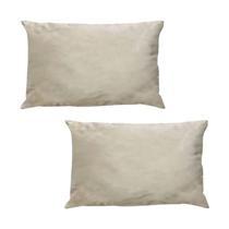 Kit 2 Capas para Almofada em Veludo Liso Retangular 60x40 com Enchimento