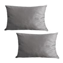 Kit 2 Capas para Almofada em Veludo Liso Retangular 60x40 com Enchimento