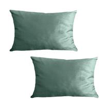 Kit 2 Capas para Almofada em Veludo Liso Retangular 60x40 com Enchimento