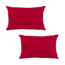 Kit 2 Capas para Almofada em Veludo Liso Retangular 60x40 com Enchimento