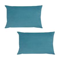 Kit 2 Capas para Almofada em Veludo Liso Retangular Várias Cores