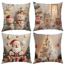 Kit 2 Capas Para Almofada Natal Aveludado Suede 45 cm x 45 cm Sortidas