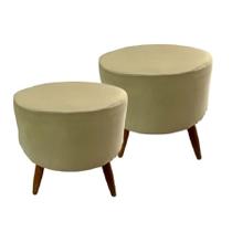 Kit 2 Capas Para Puff Redondo Pé Palito Malha Com Elástico