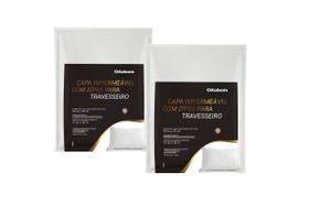 Kit 2 Capas Para Travesseiro Impermeavel Com Ziper Ortobom Cor Branco Liso