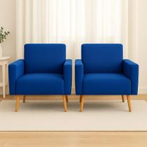 Kit 2 capas poltrona tradicional sala- ajustavel premium Cor:Azul Royal