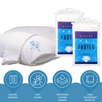 KIT 2 Capas Protetora Protege 50x70 Percal 200Fios Br Ninara