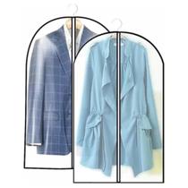 Kit 2 Capas Protetora Roupa Transparente Terno Vestido Zíper