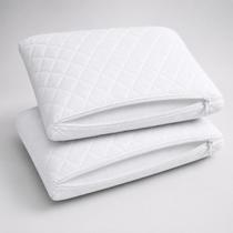Kit 2 Capas Protetoras Impermeáveis para Travesseiro 50x70cm com Zíper Premium Proteção Contra Suor, Líquidos, Ácaros e Manchas