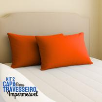 Kit 2 Capas Travesseiro 50 X 70 Hospitalar Impermeável Coloridas