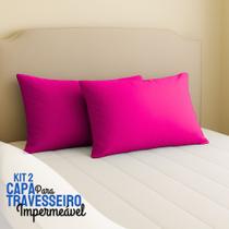Kit 2 Capas Travesseiro 50 X 70 Hospitalar Impermeável Coloridas