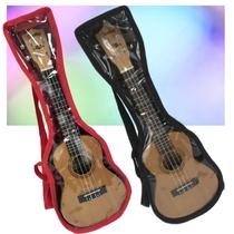 Kit 2 Capas Ukulele Soprano 21 Polegadas JPG Cristal Vermelha e Preta