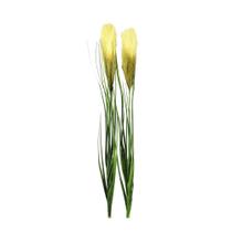 Kit 2 Capim com Pluma Verde Creme Planta Artificial Arranjo Florarte 85cm