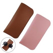 Kit 2 Capinha Estojo para Óculos de Grau Óculos de Sol Em Sintético Ecológico Rosa Castor Kit 2 Capinha Estojo para Óculos de Grau Óculos de Sol Em Sintético Ecológico Rosa Castor
