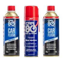 Kit 2 Car Flush E 1 Descarbonizante Spray Limpeza Motor Car80