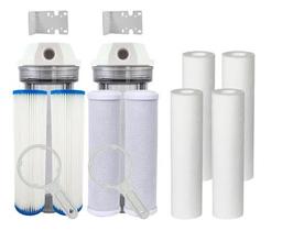 Kit 2 Carcaças 9 3/4 + 2 Plissado + 2 Carbon Block + 4 Pp Kit 2 Carcaças 9 3/4 + 2 Plissado + 2 Carbon Block + 4 Pp