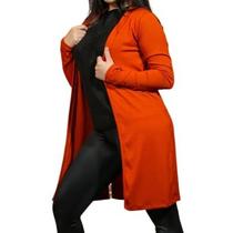 Kit 2 Cardigans feminino canelado casaco longo confortável - Filó Modas