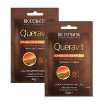 Kit 2 Carga de Queratina Bio Extratus Queravit Desmaia o Cabelo Sachê com 30g